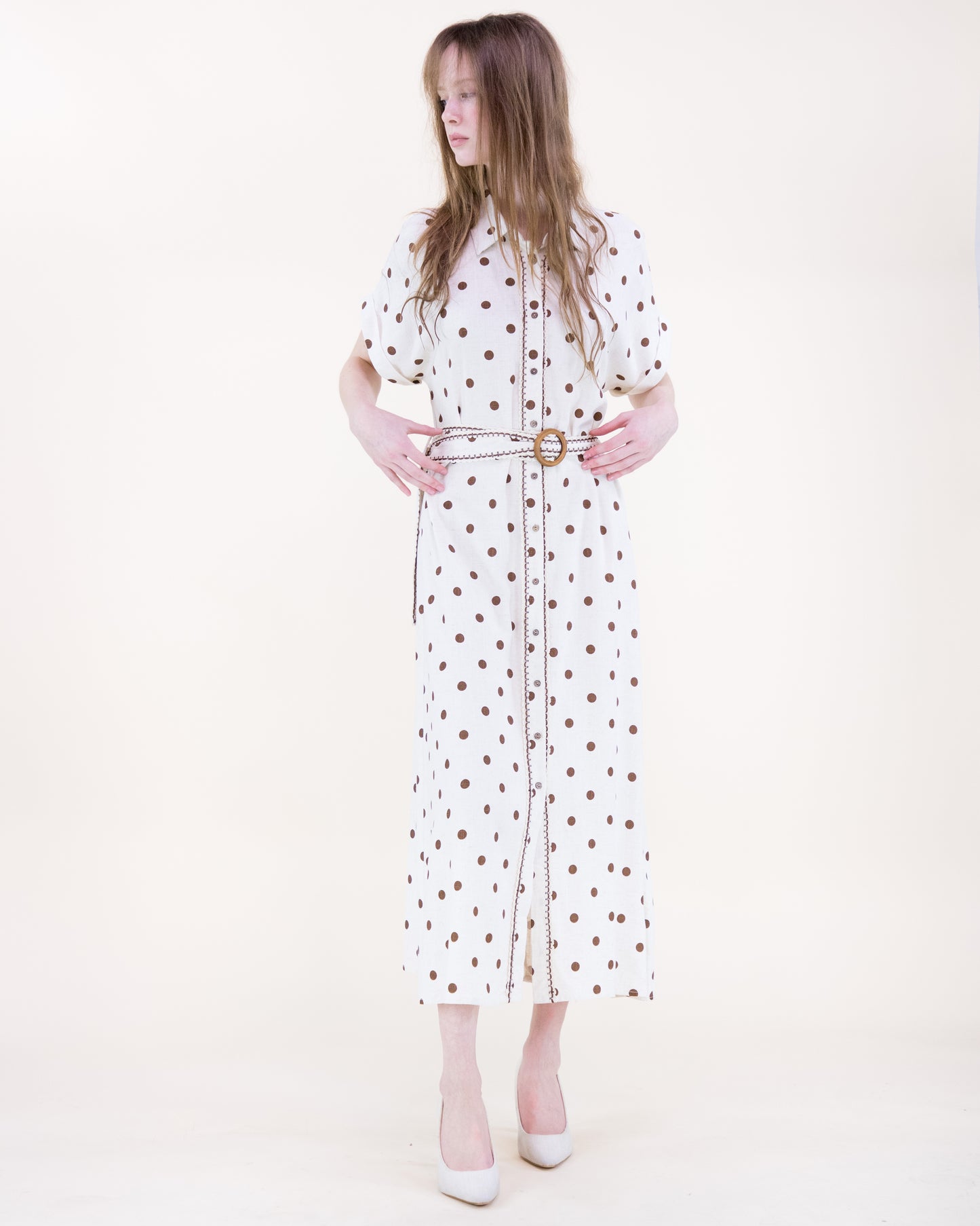 Summer Polka Dots Belted Dress