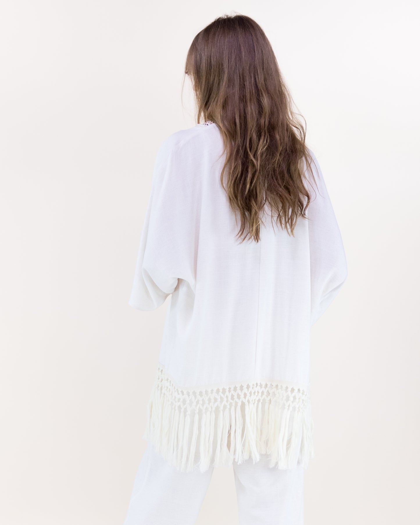 Diosa Linen Long Tassel Summer Jacket