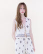 Diamante Embroidered Front Tie Vest