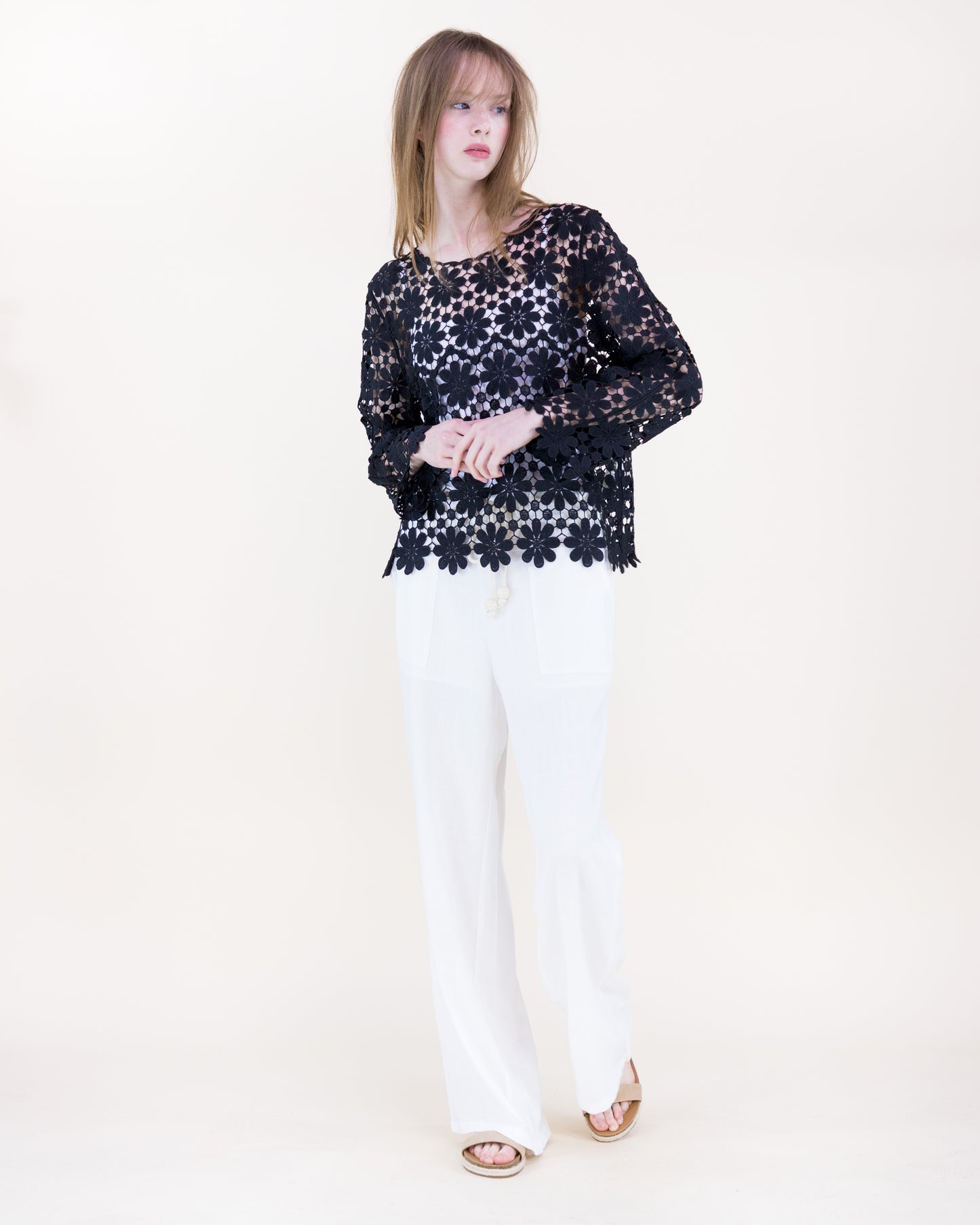 Meadow Bloom Long Sleeve Lace Top