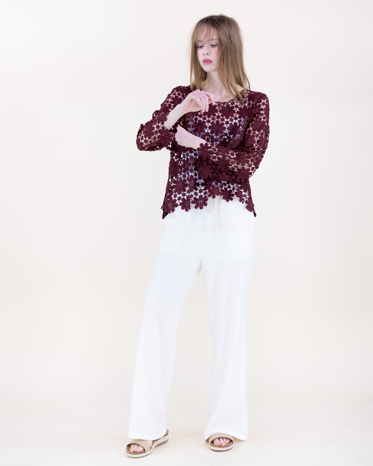 Meadow Bloom Long Sleeve Lace Top