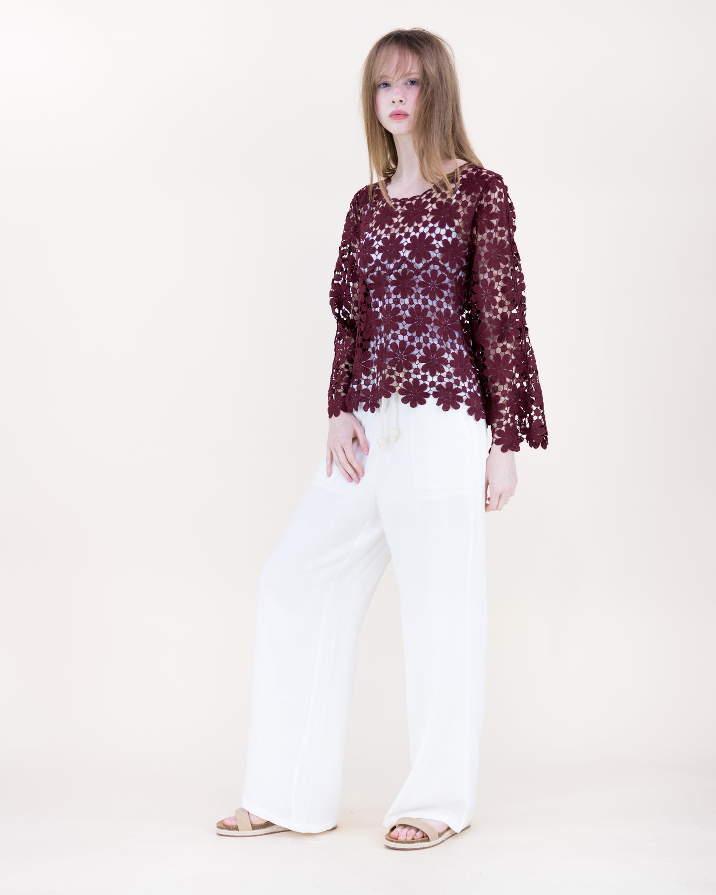 Meadow Bloom Long Sleeve Lace Top