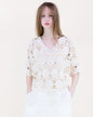 Spring Medallion Crochet Lace Bat Wing Top