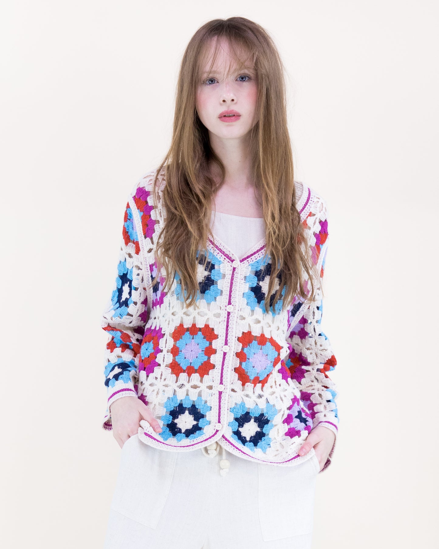 Sunny Soul Crochet Granny Square Cardigan