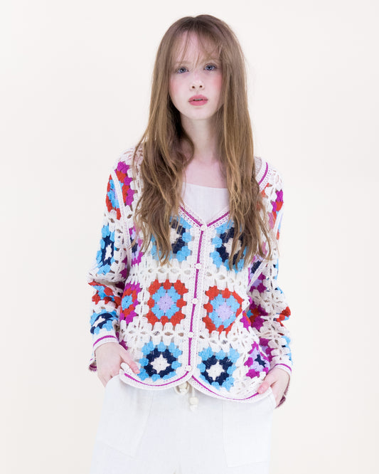 Sunny Soul Crochet Granny Square Cardigan