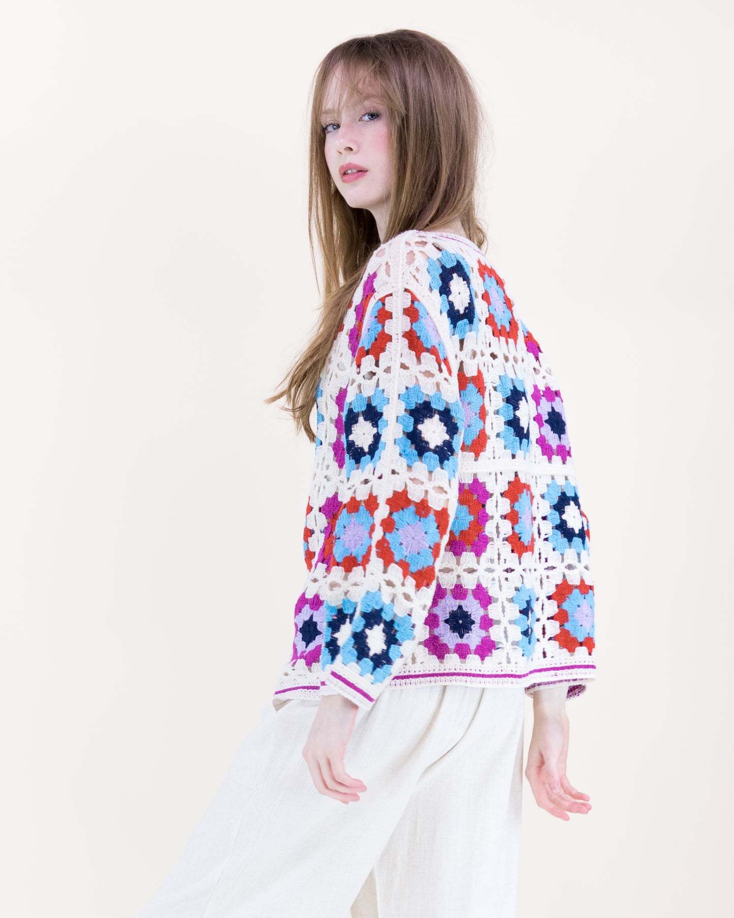 Sunny Soul Crochet Granny Square Cardigan