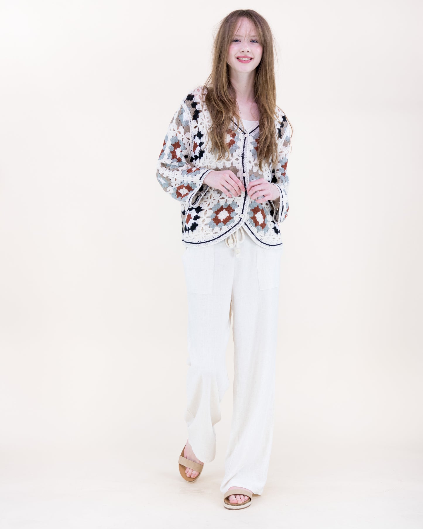 Sunny Soul Crochet Granny Square Cardigan