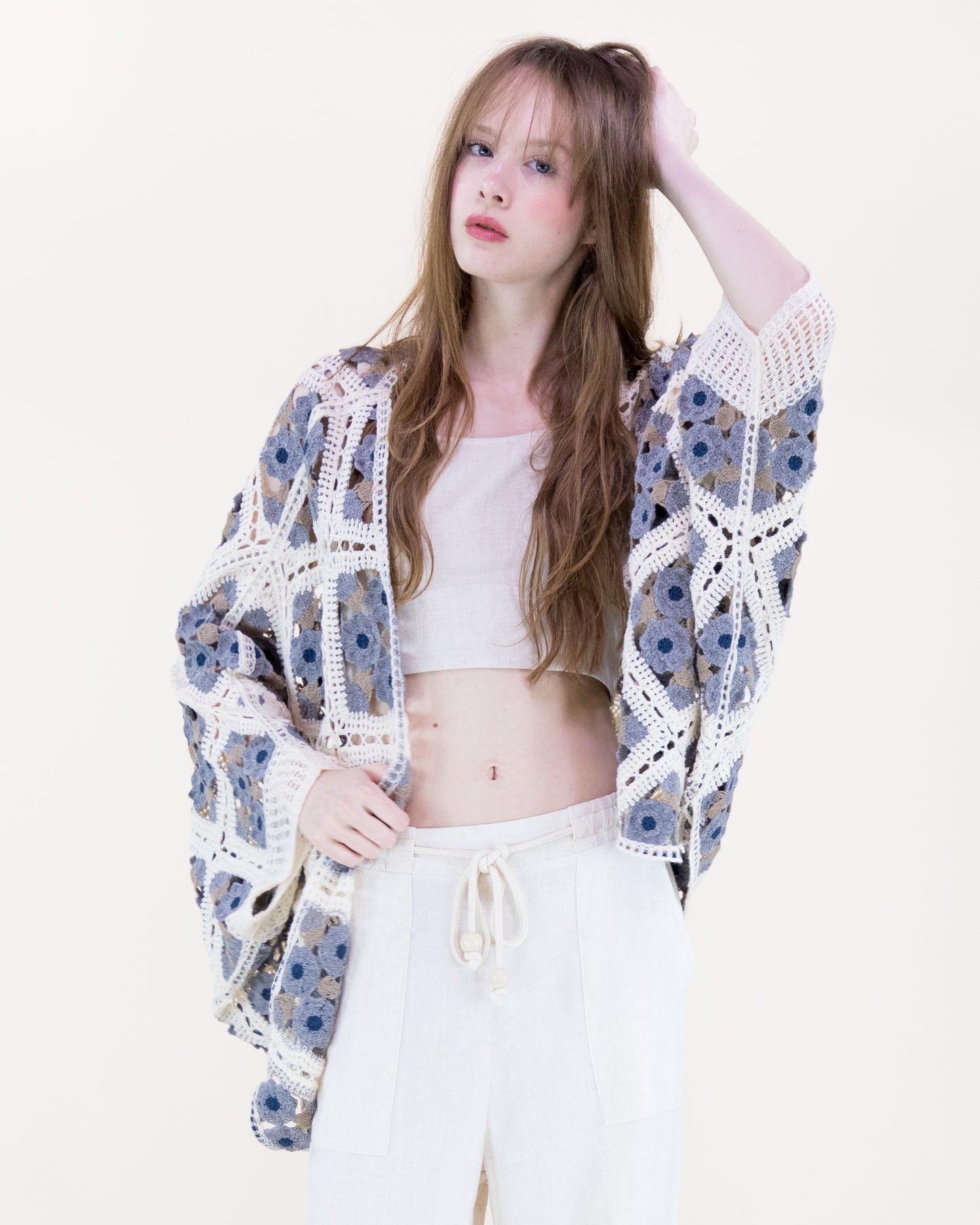 Mini Flora Crochet Square Cardigan