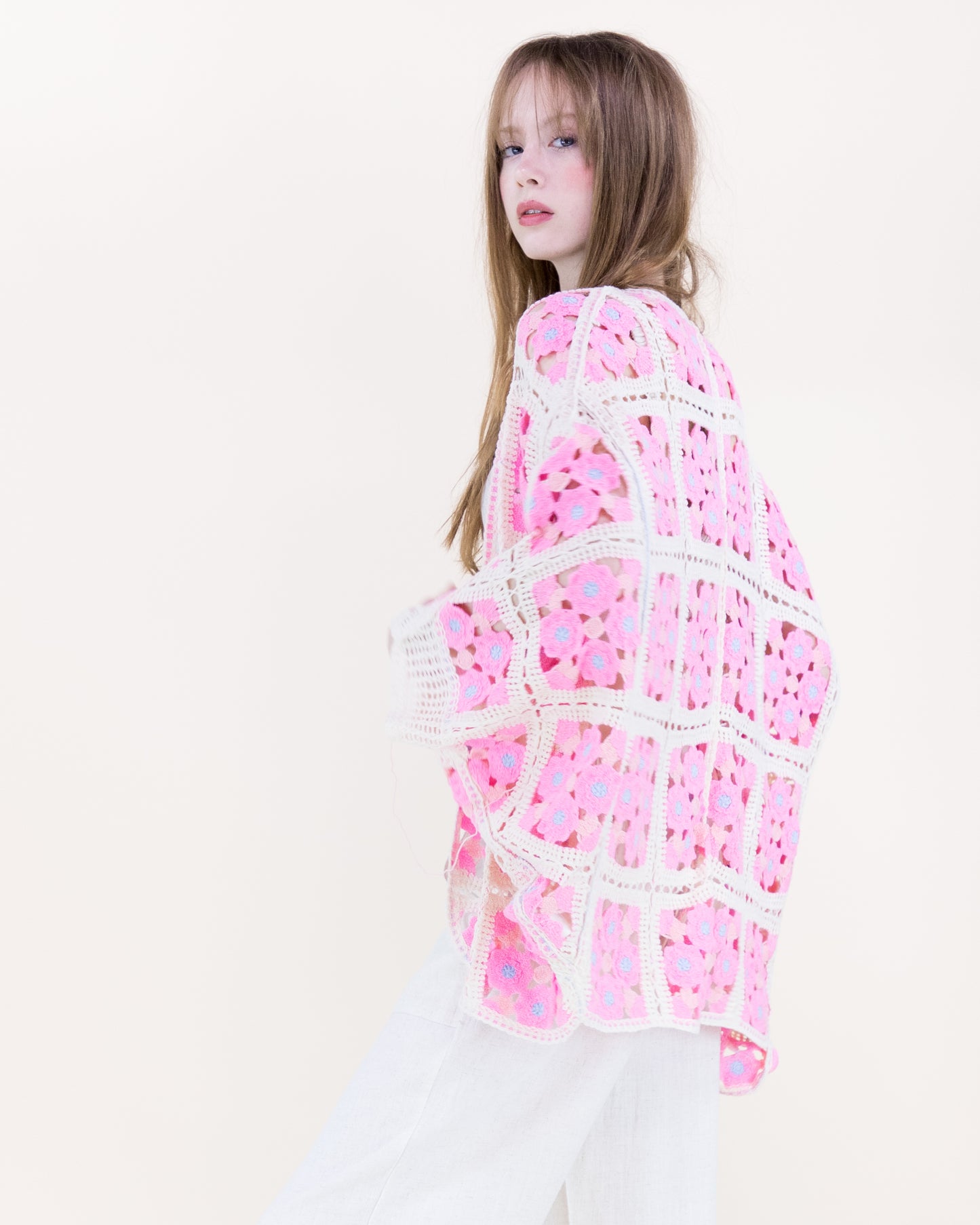 Mini Flora Crochet Square Cardigan