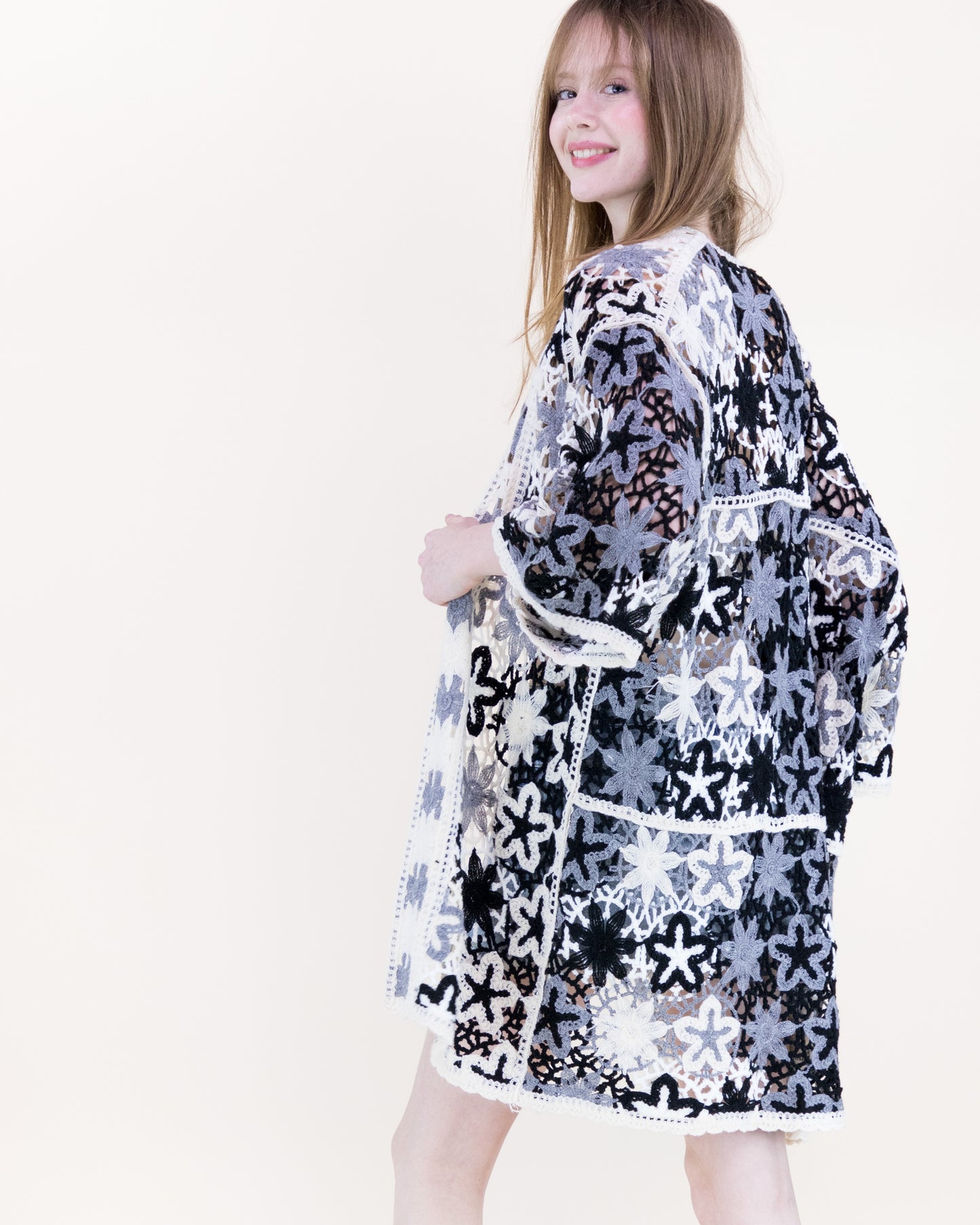 Boho Starfish Front-tie Kimono