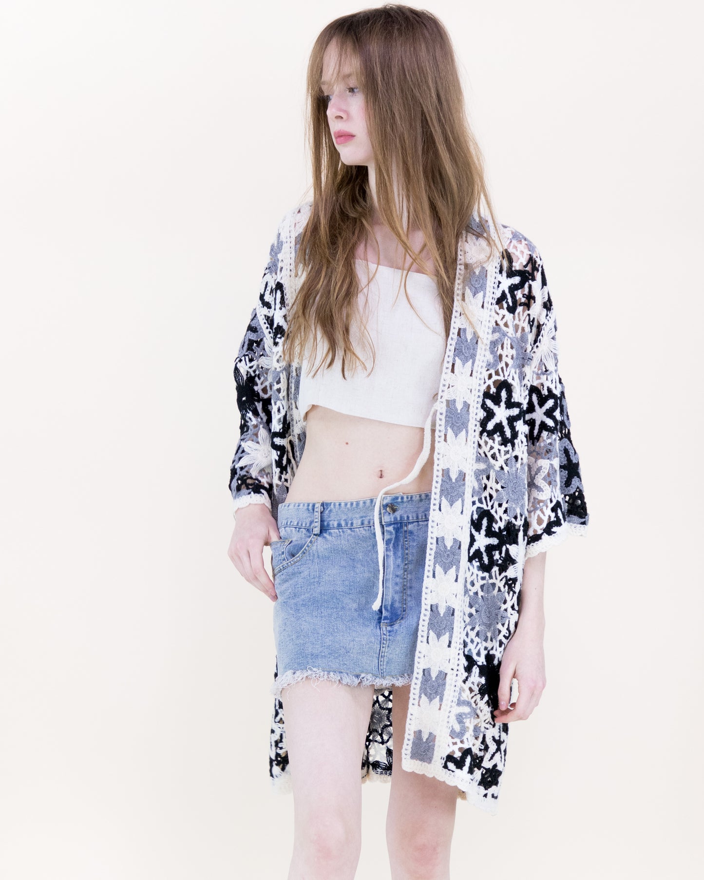 Boho Starfish Front-tie Kimono