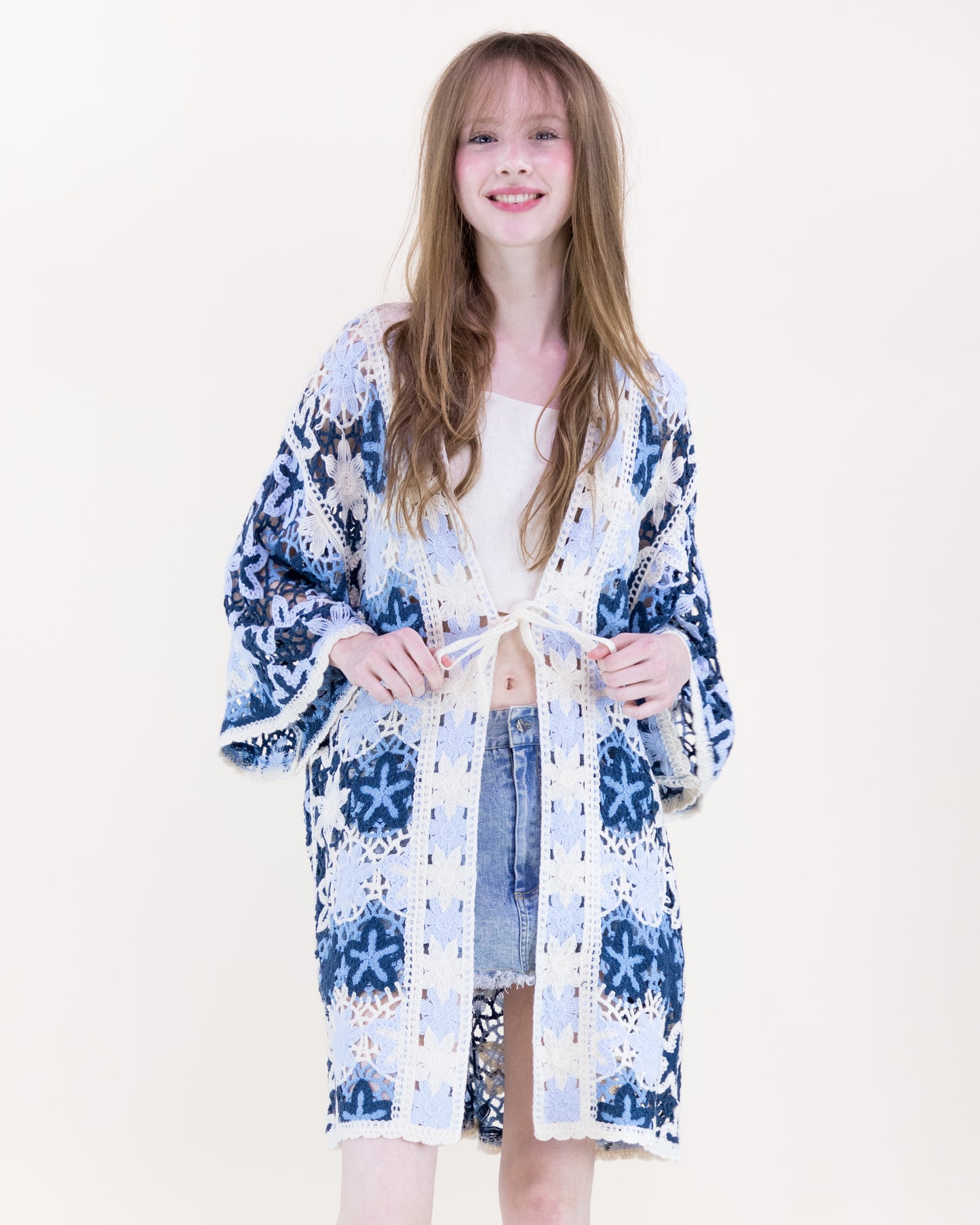 Boho Starfish Front-tie Kimono