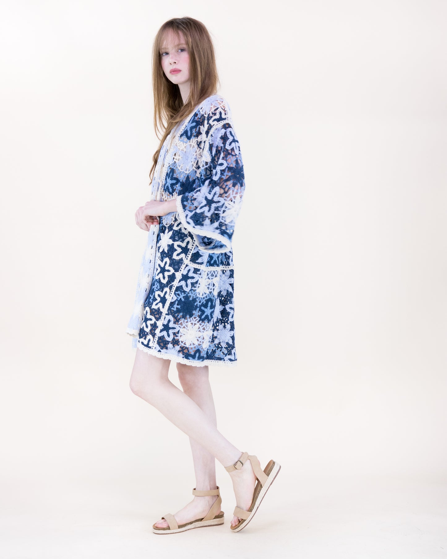 Boho Starfish Front-tie Kimono