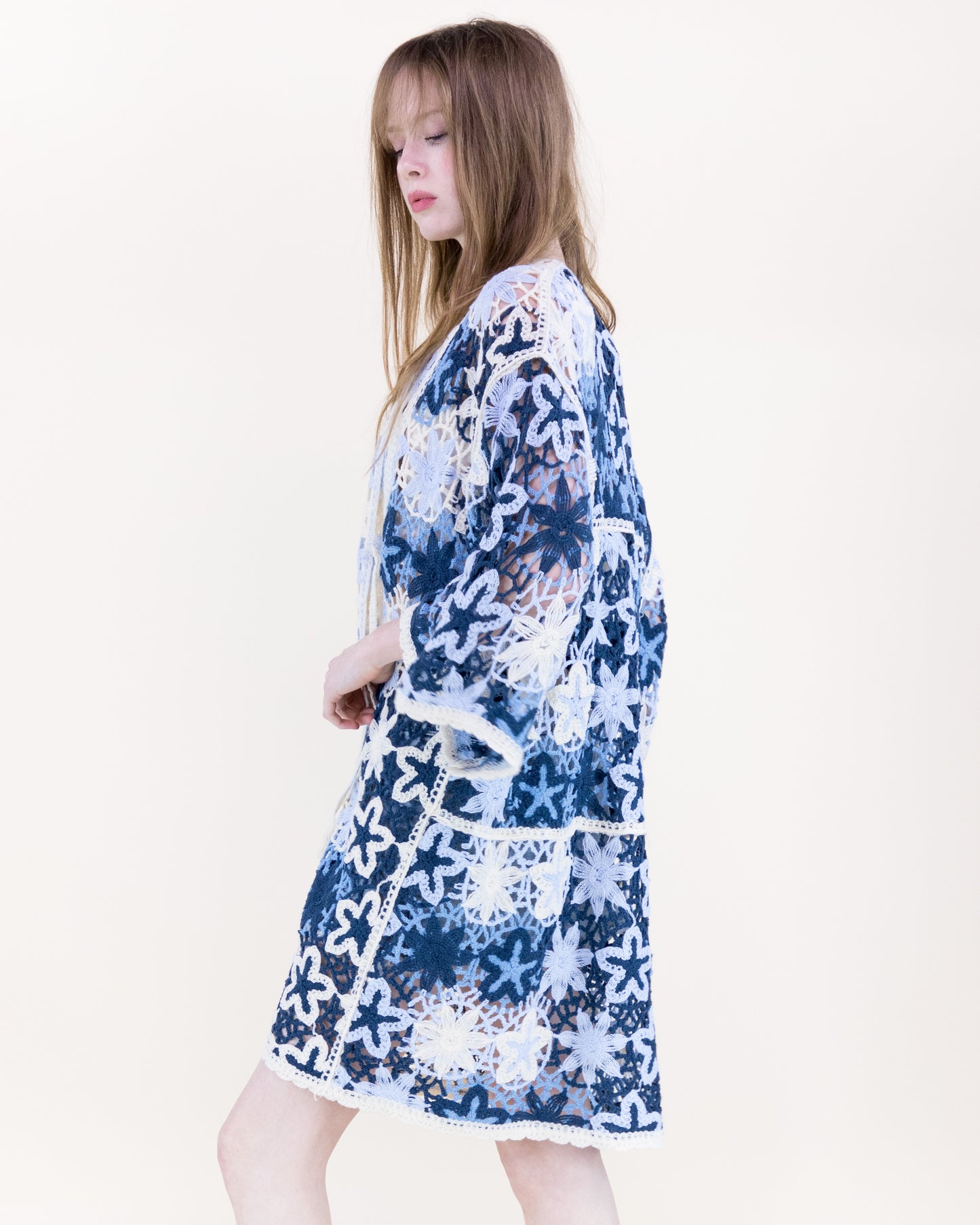 Boho Starfish Front-tie Kimono