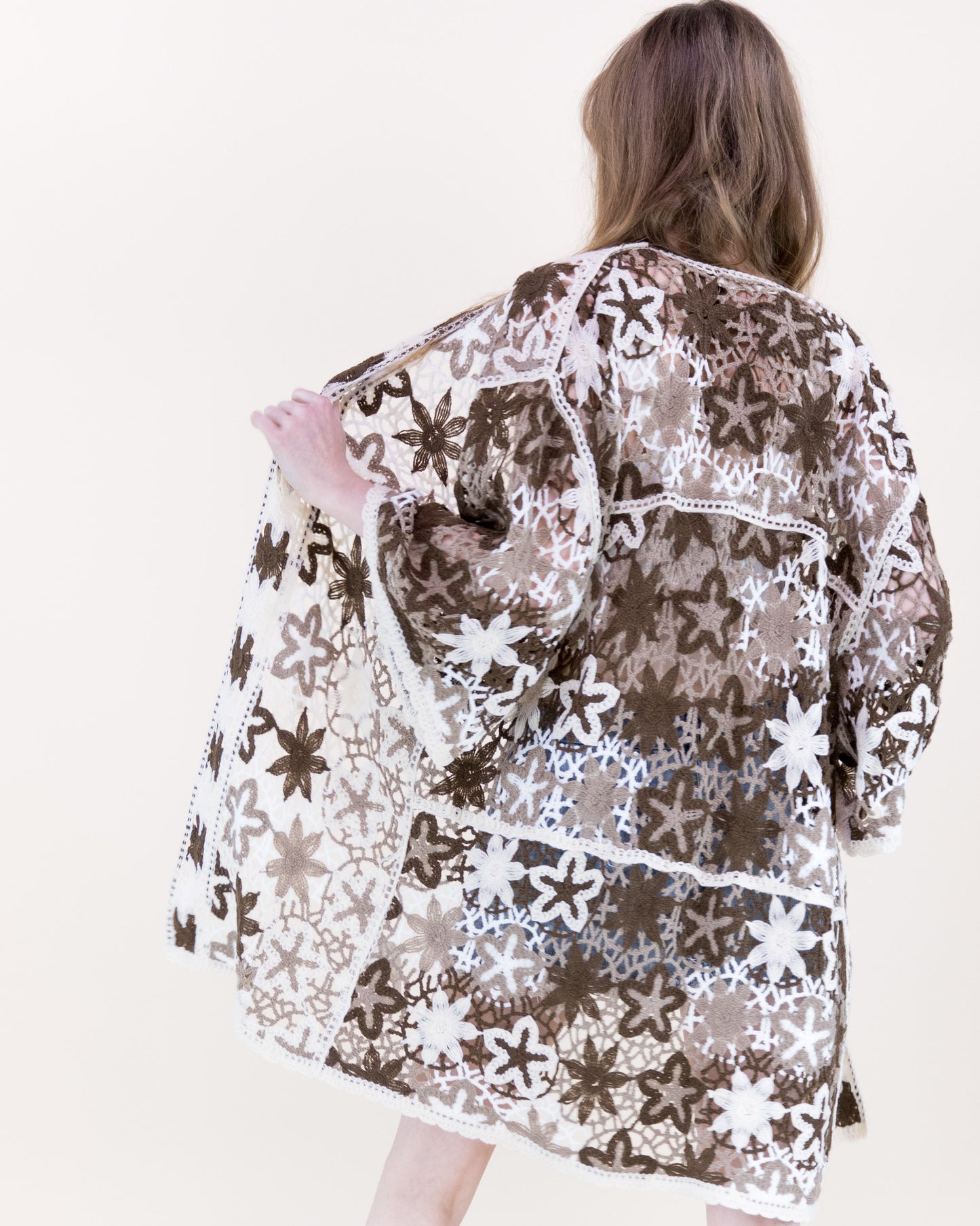 Boho Starfish Front-tie Kimono