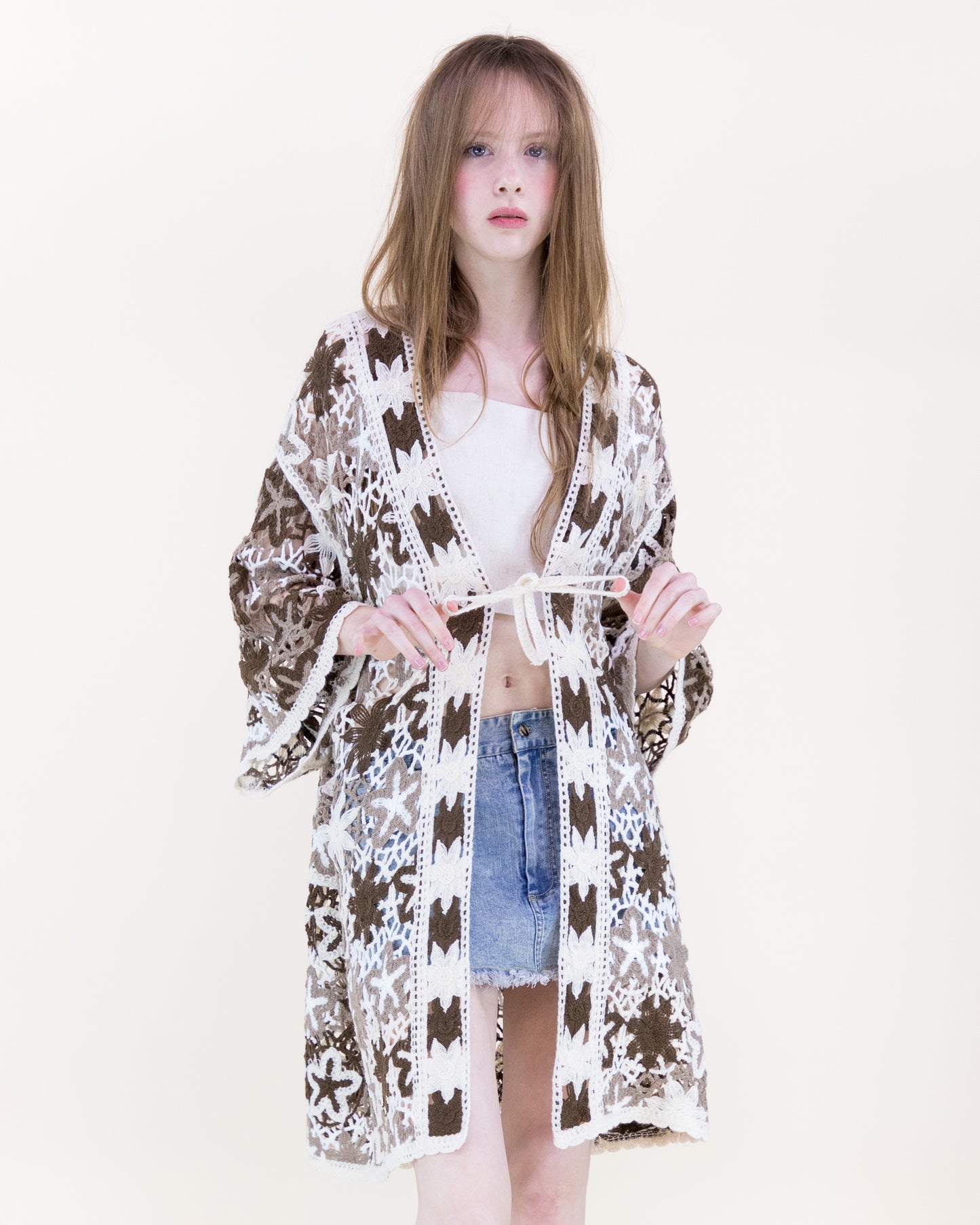 Boho Starfish Front-tie Kimono