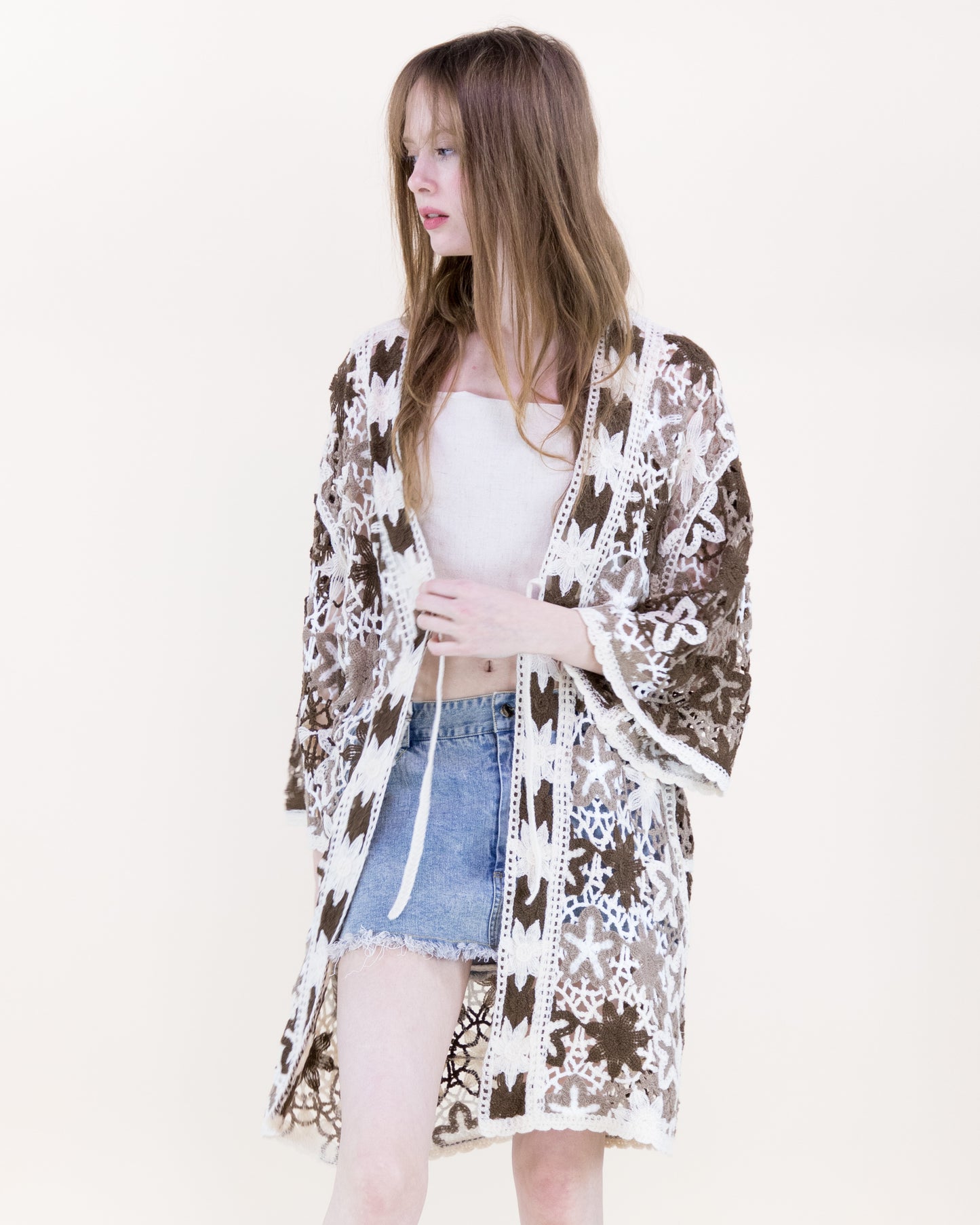Boho Starfish Front-tie Kimono