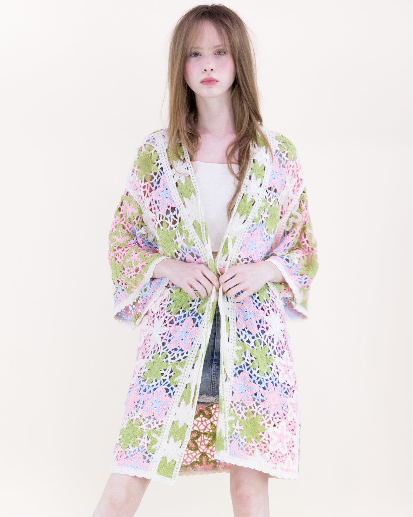 Boho Starfish Front-tie Kimono