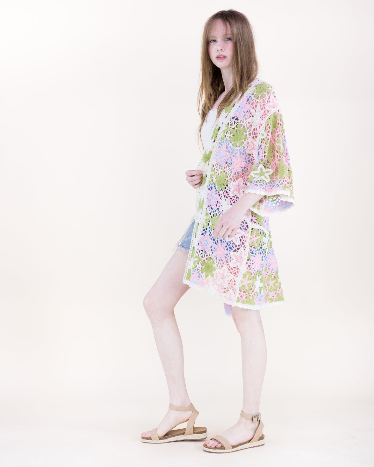 Boho Starfish Front-tie Kimono