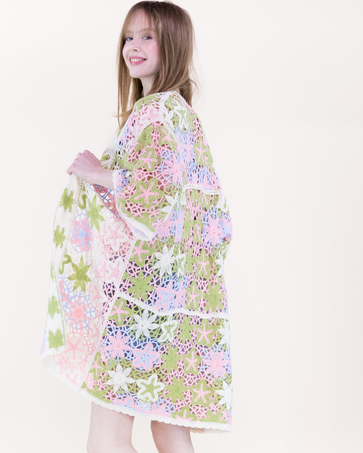 Boho Starfish Front-tie Kimono