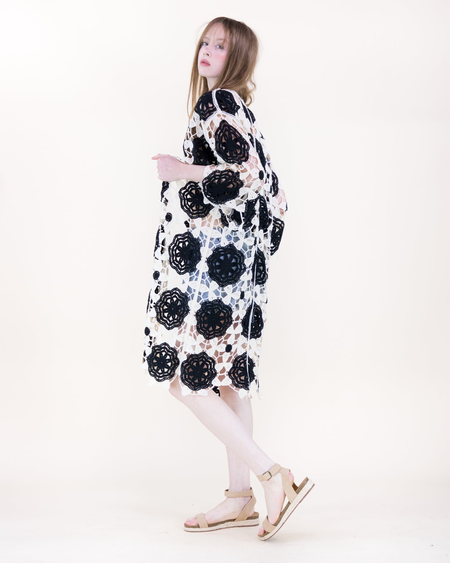 Resort Rosette Maxi Crochet Cardigan