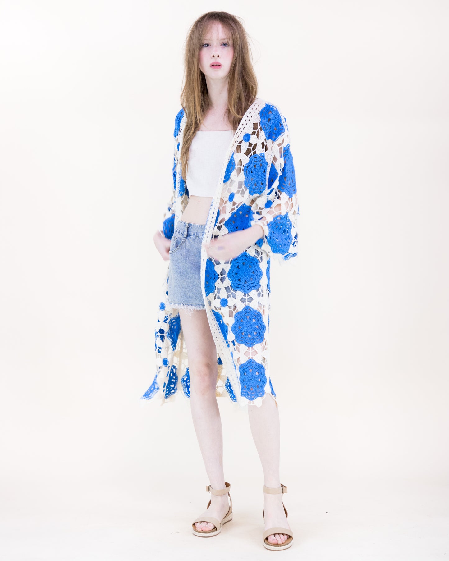 Resort Rosette Maxi Crochet Cardigan