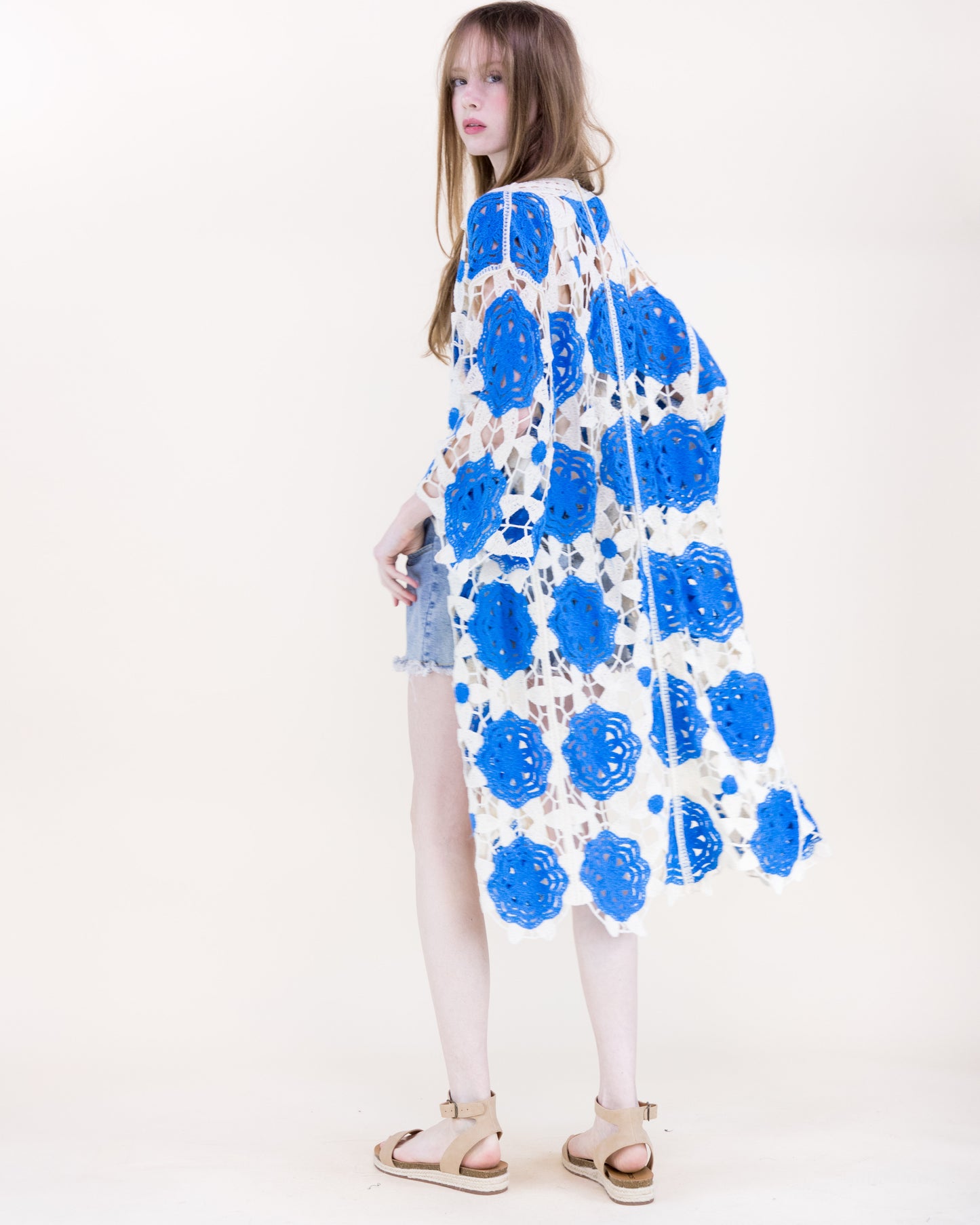 Resort Rosette Maxi Crochet Cardigan