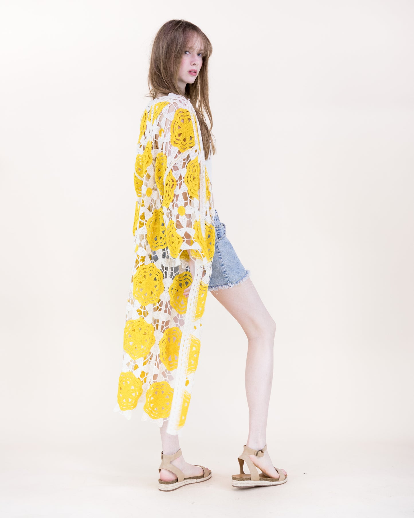 Resort Rosette Maxi Crochet Cardigan