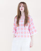 Daisy Cotton Crochet Quarter Sleeve Summer Sweater