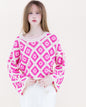 Diamond Crochet Long Sleeve Cropped Summer Sweater