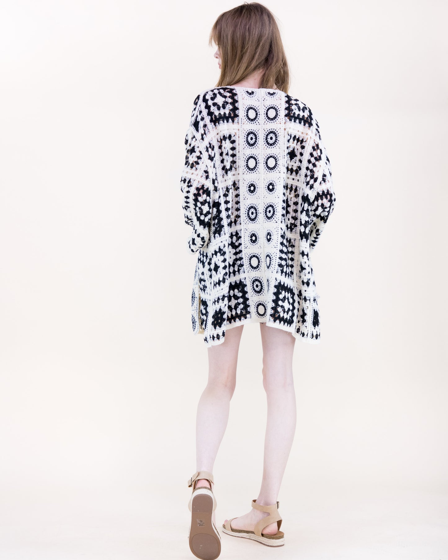 Medallion and Squares Crochet Summer Cardigan