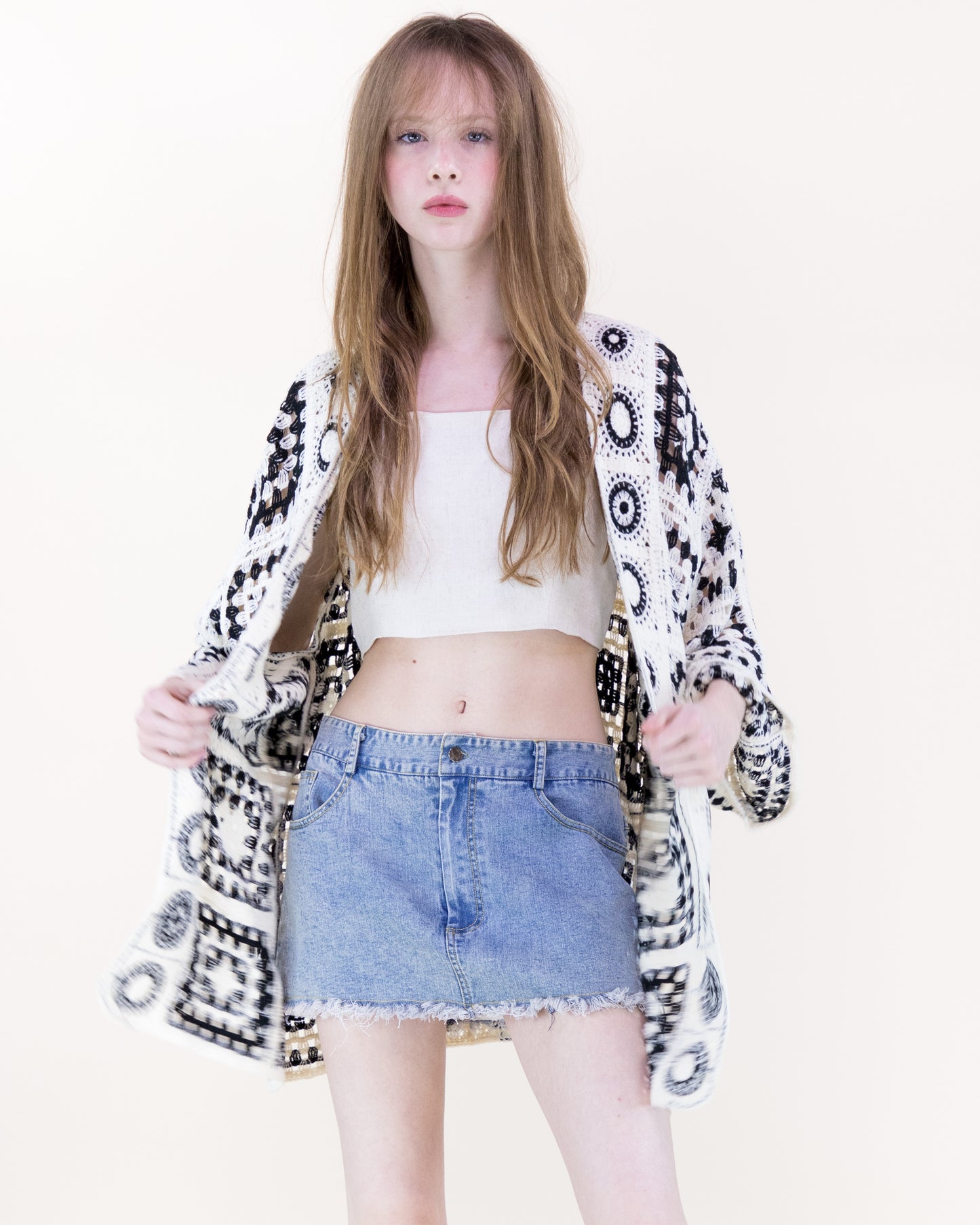 Medallion and Squares Crochet Summer Cardigan