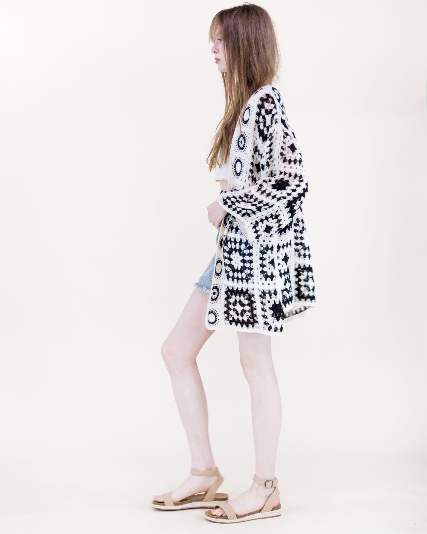 Medallion and Squares Crochet Summer Cardigan
