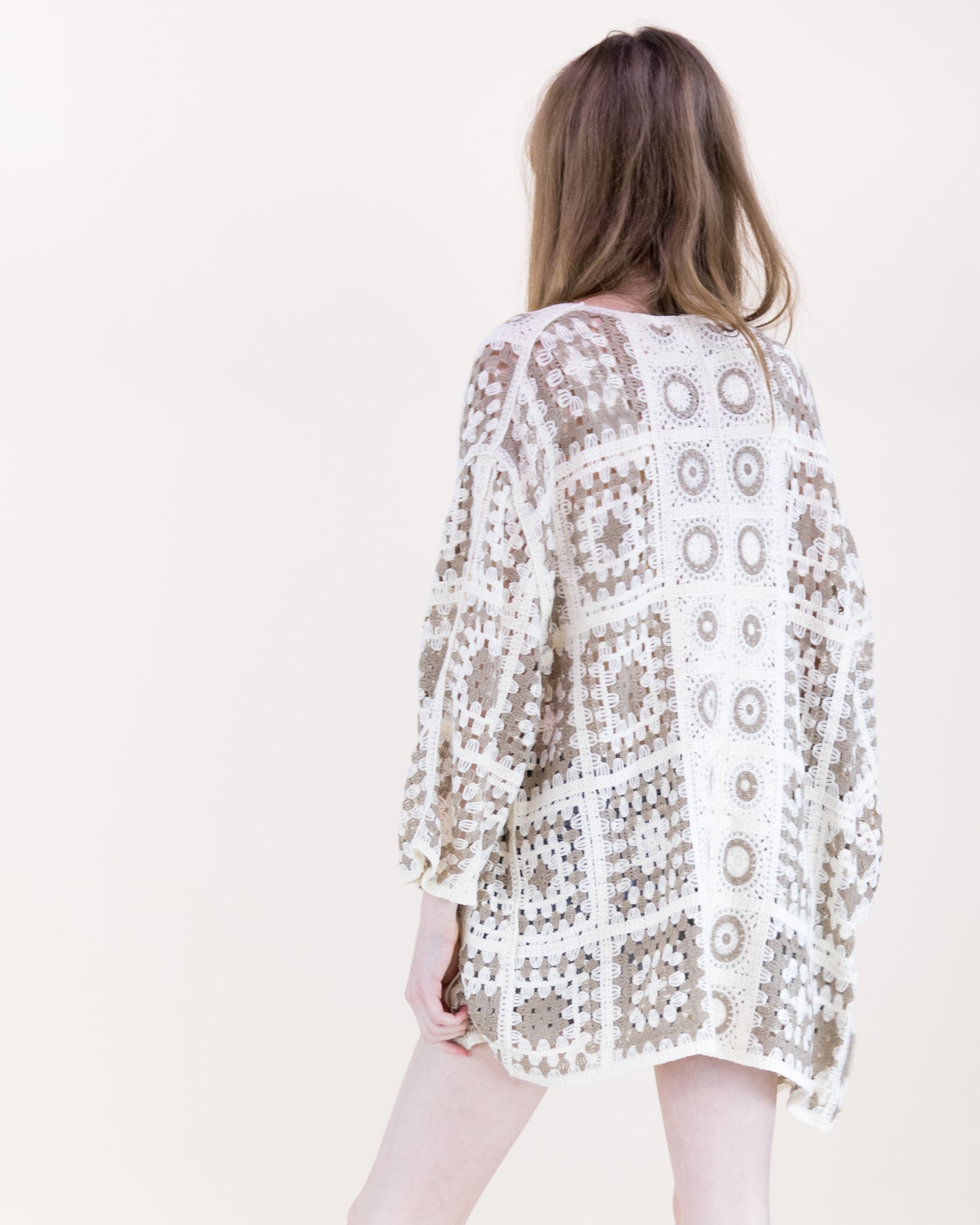 Medallion and Squares Crochet Summer Cardigan
