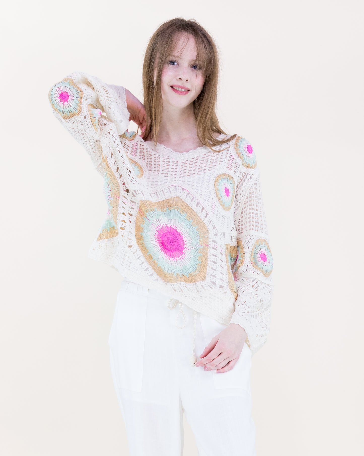 Solstice Glow Open Stitch Summer Sweater