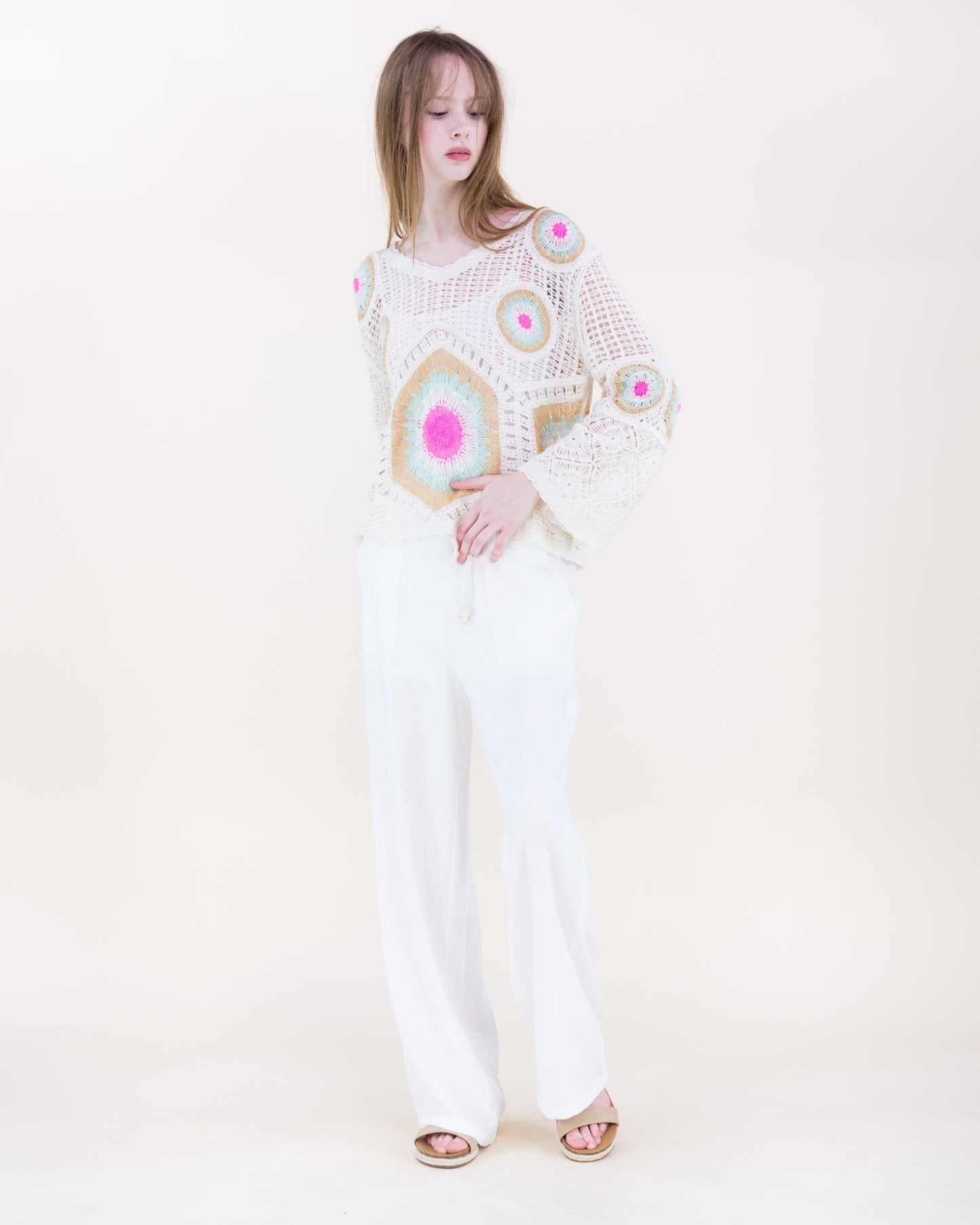 Solstice Glow Open Stitch Summer Sweater