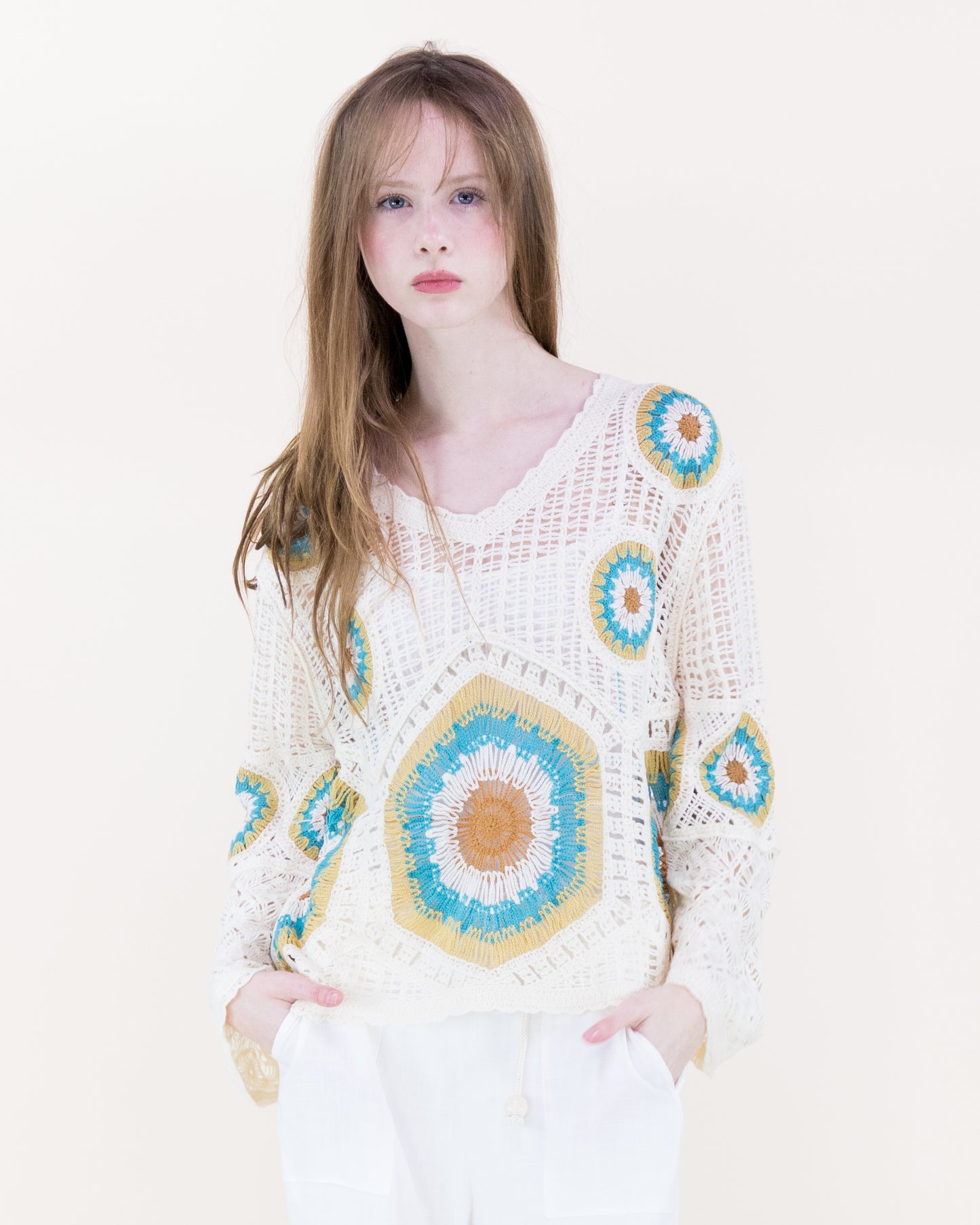 Solstice Glow Open Stitch Summer Sweater