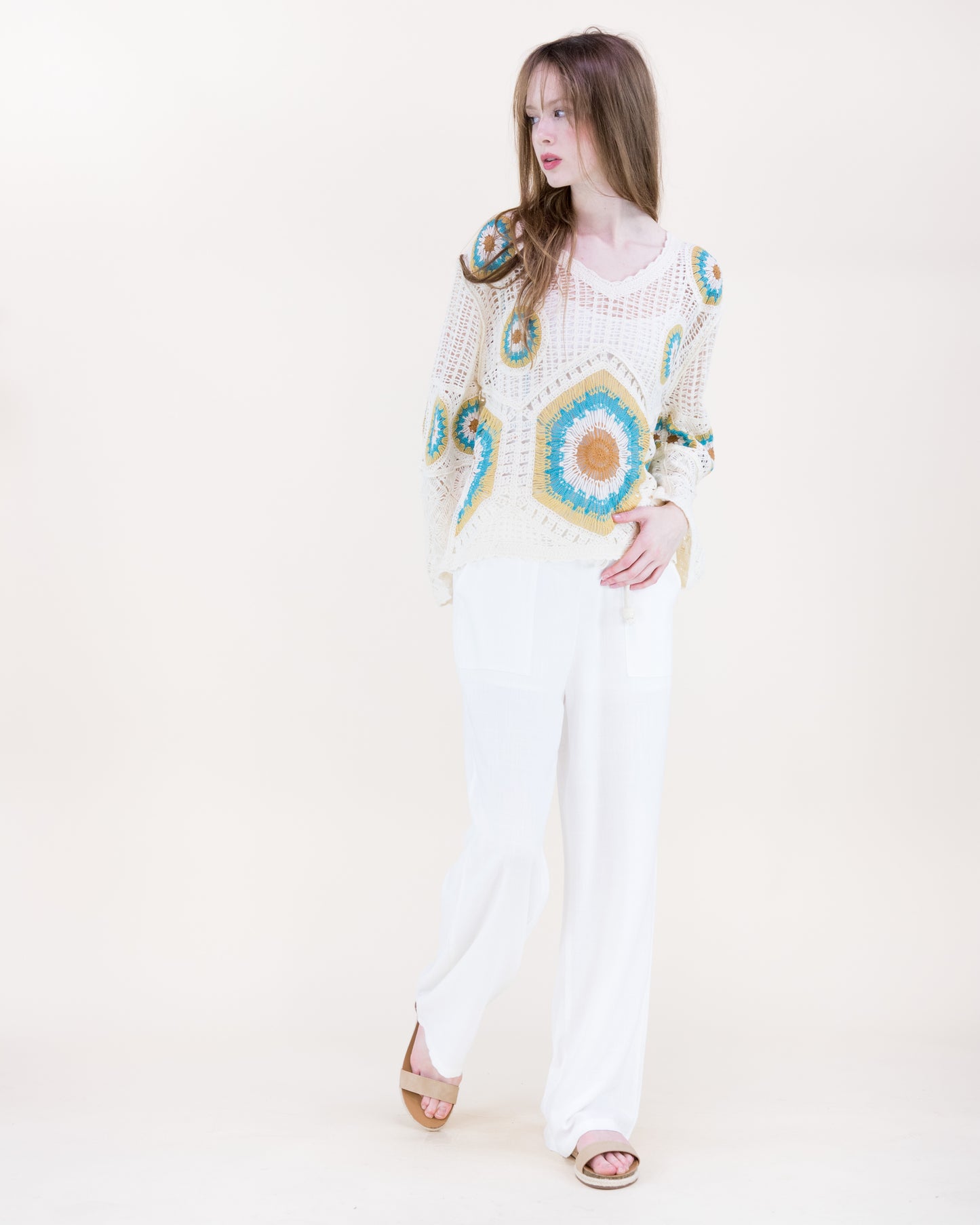 Solstice Glow Open Stitch Summer Sweater