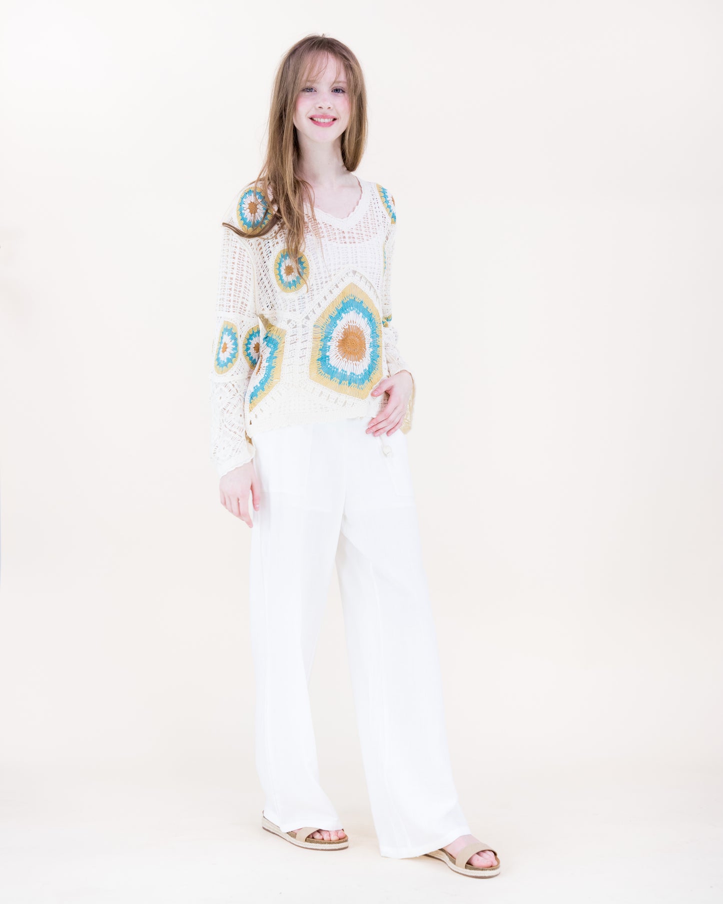 Solstice Glow Open Stitch Summer Sweater