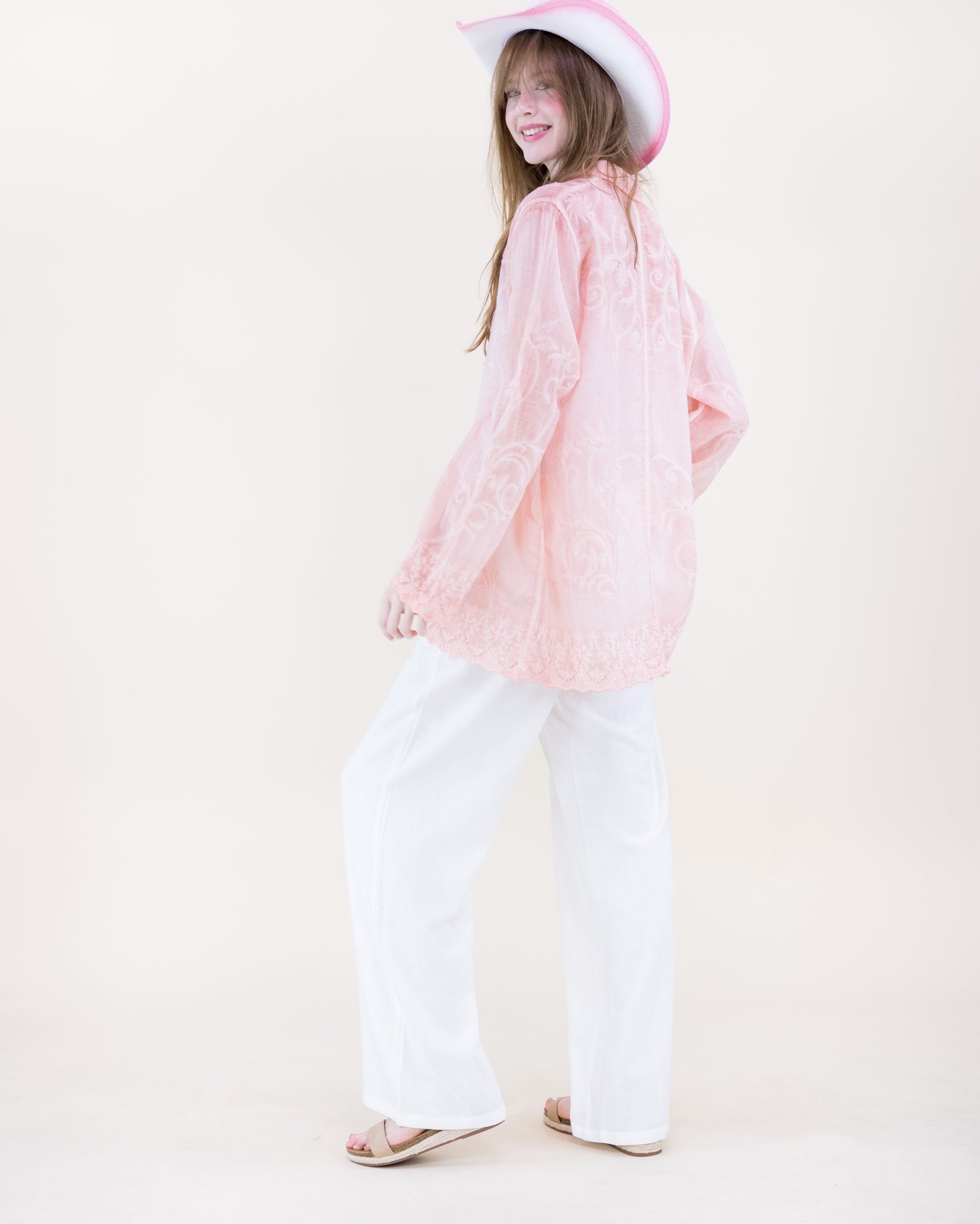 Vine Embroidered Mineral Wash Shirt