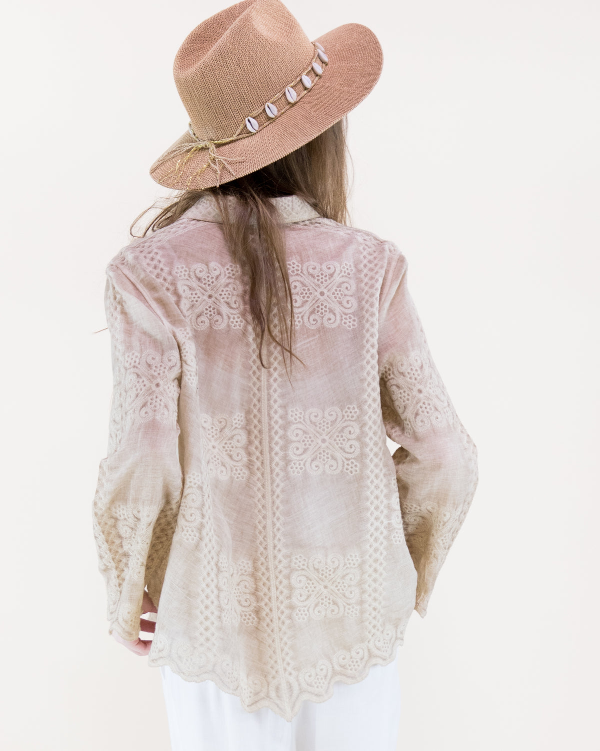 Natural Shell Band Teardrop Hat