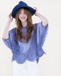 Sun Wash Medallion Panel Fringe Kimono Blouse
