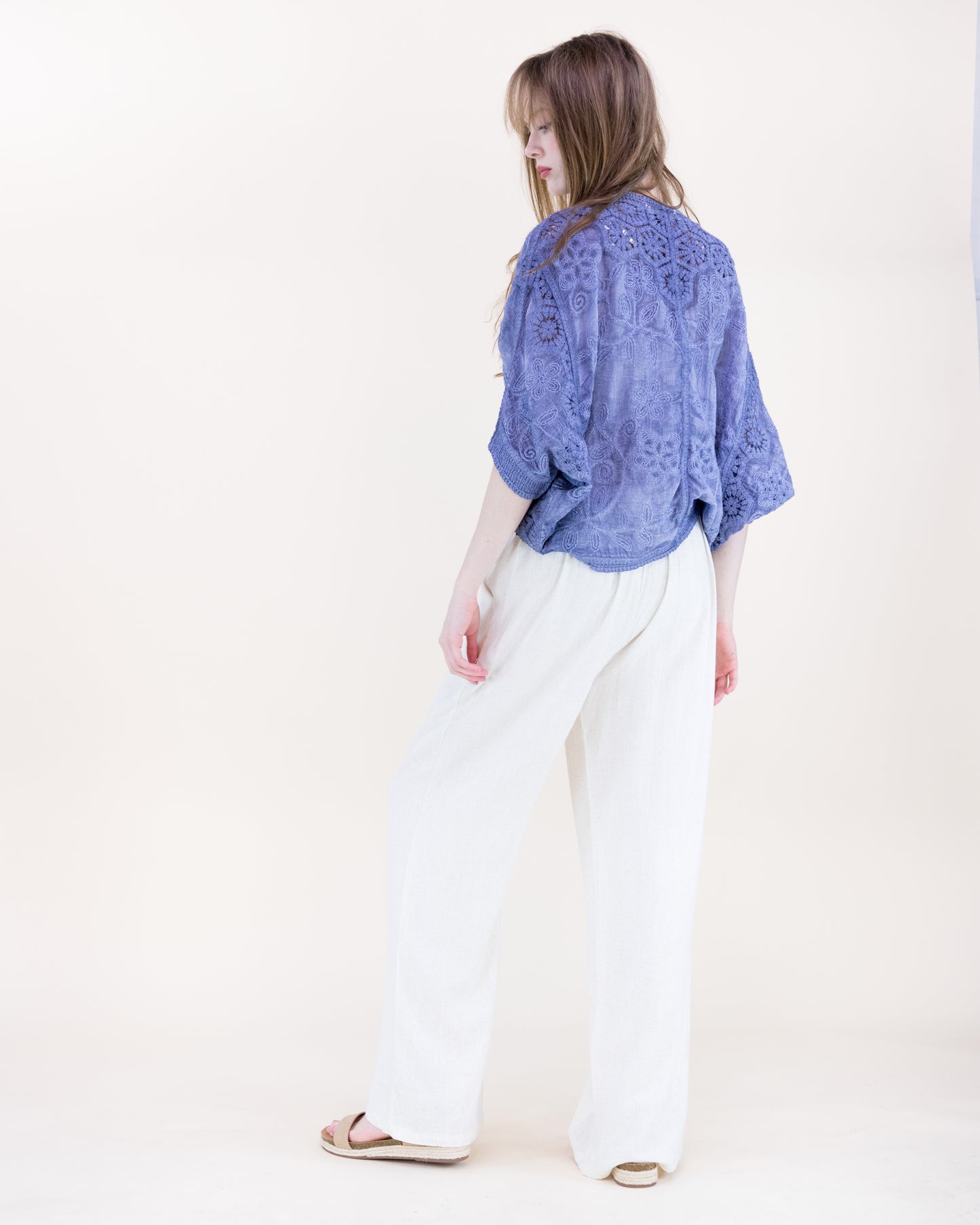Coral Stone Crochet Bat Wing Tie Dye Cardigan