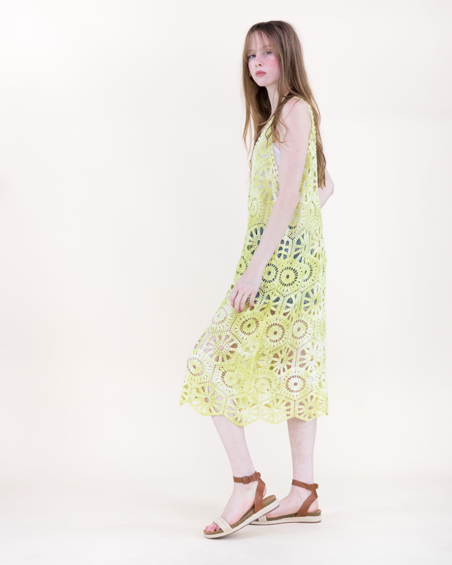 Coral Stone Crochet Tie Dye Dress