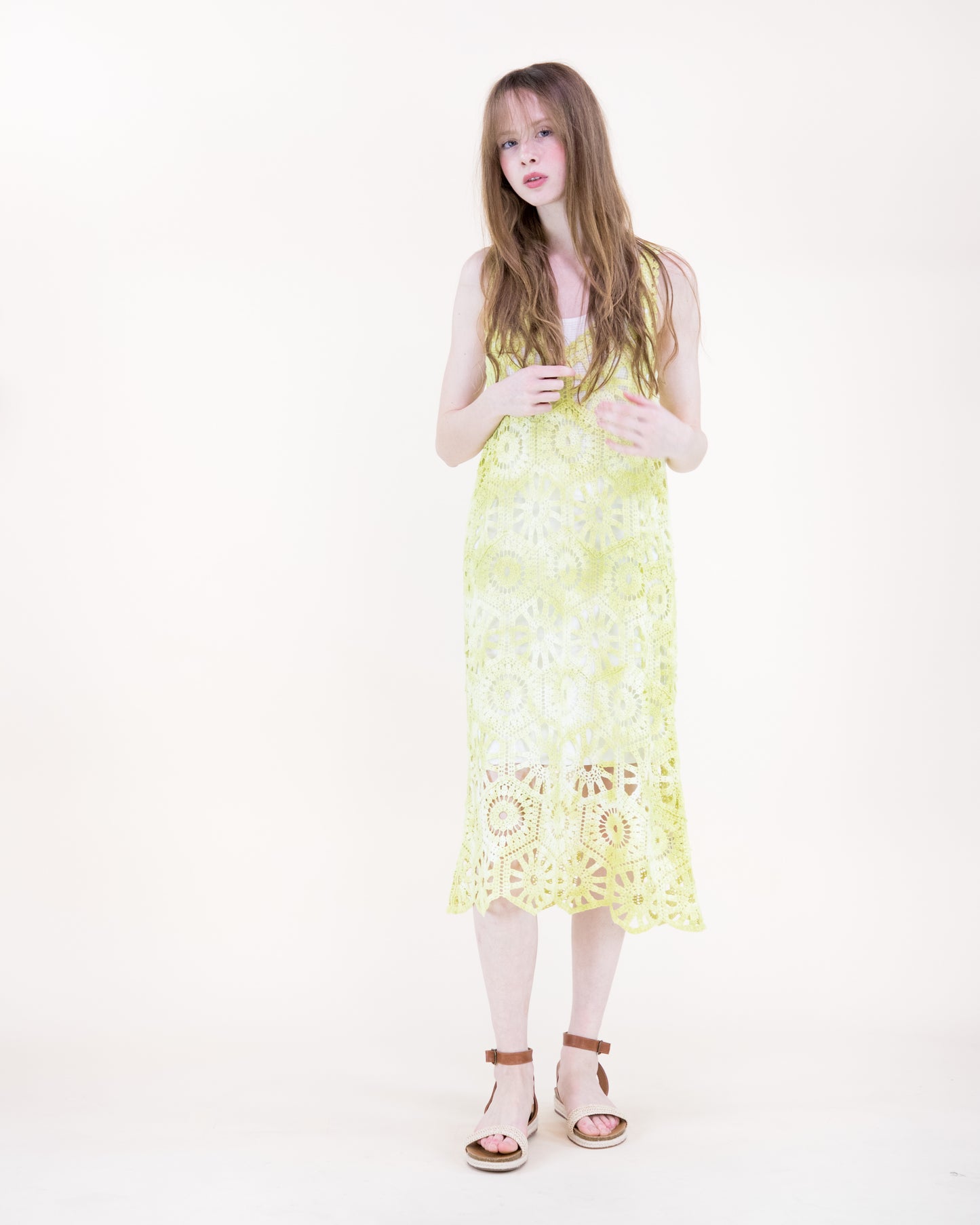 Coral Stone Crochet Tie Dye Dress