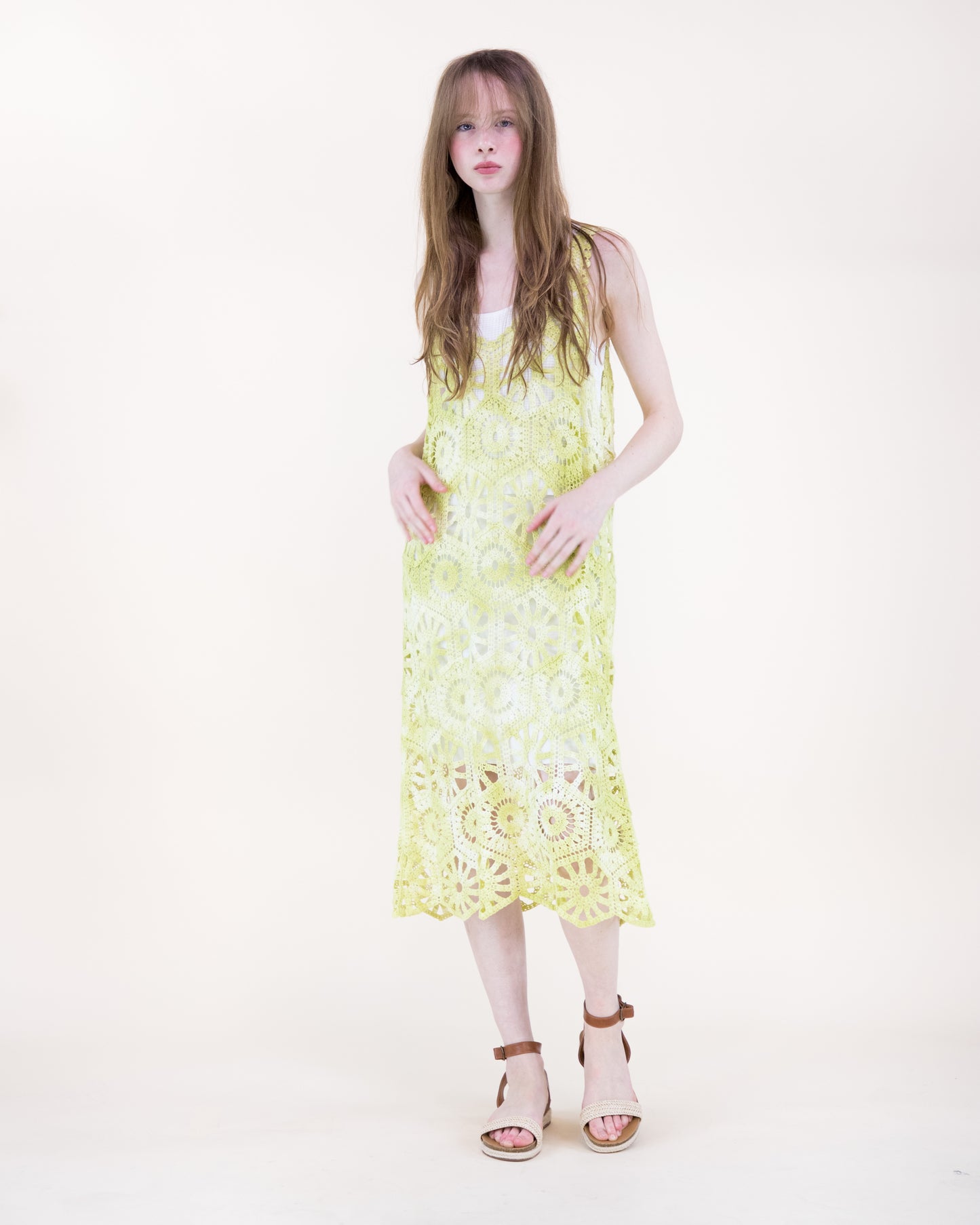Coral Stone Crochet Tie Dye Dress