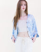 Flower Wheel Crochet Bat Wing Tie Dye Cardigan