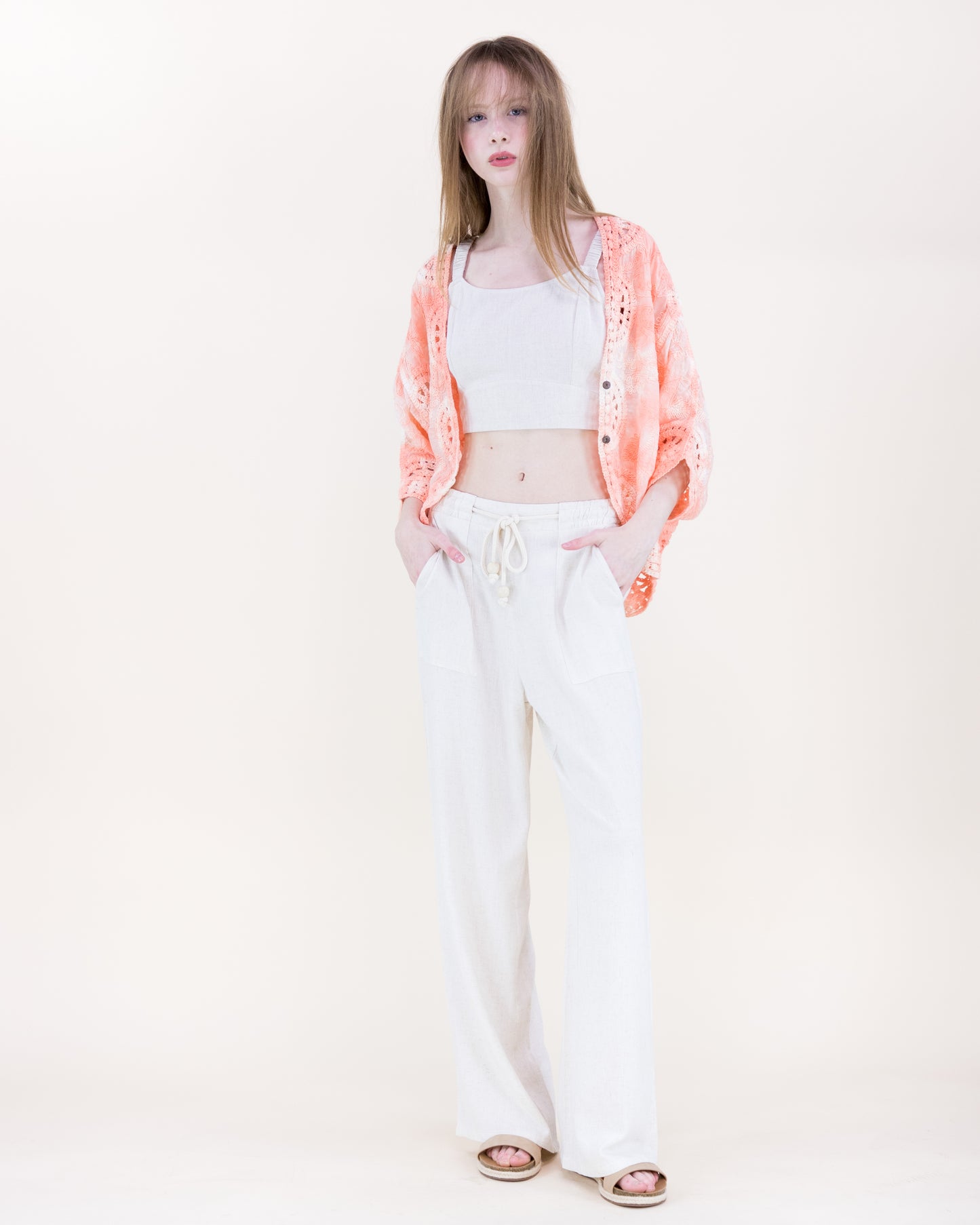 Flower Wheel Crochet Bat Wing Tie Dye Cardigan