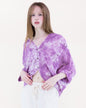 Flower Wheel Crochet Bat Wing Tie Dye Cardigan
