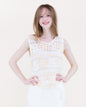 Artisan Geometric Cotton Crochet Square Tank
